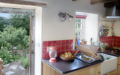 interior and exterior views of 2 Penrhiw holiday cottage